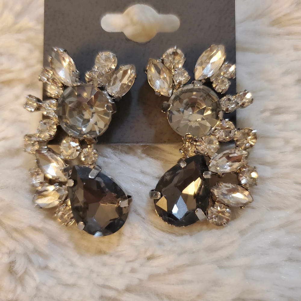 Express Silver Statement Earrings - Picture 2 of 4